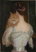 Lilla Cabot Perry Woman with Cat oil on canvas